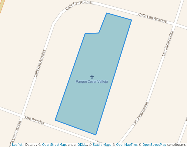 walking in Parque Cesar Vallejo map in Chiclayo