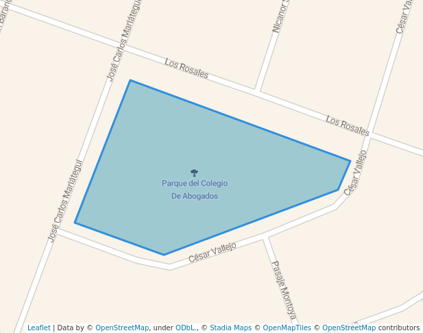 walking in Parque del Colegio De Abogados map in Chiclayo