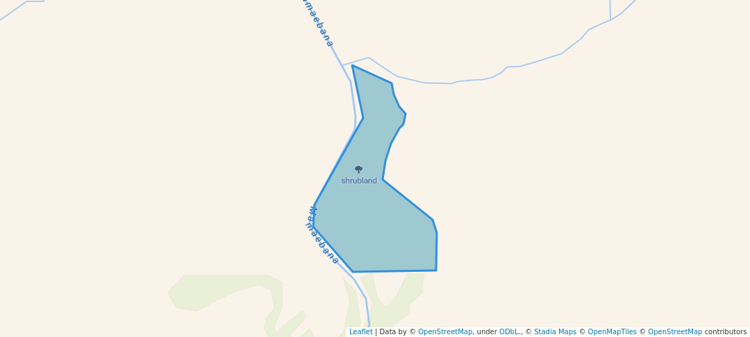 walking in shrubland map in Kena