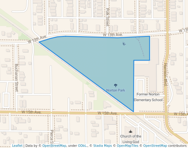 walking in Norton Park map in Gary