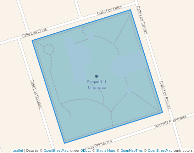 walking in Parque N° 1 Umamarca map in San Juan de Miraflores