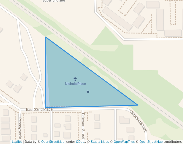 walking in Nichols Place map in Gary