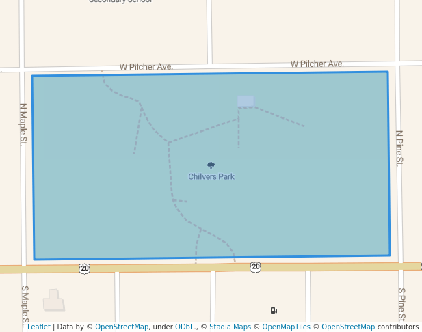 walking in Chilvers Park map in Plainview