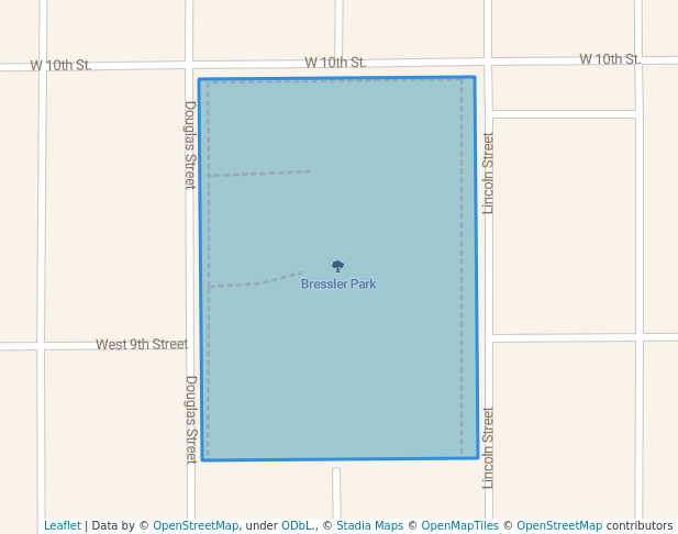 walking in Bressler Park map in Wayne