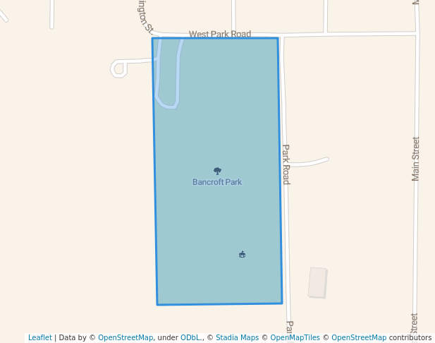 walking in Bancroft Park map in Bancroft