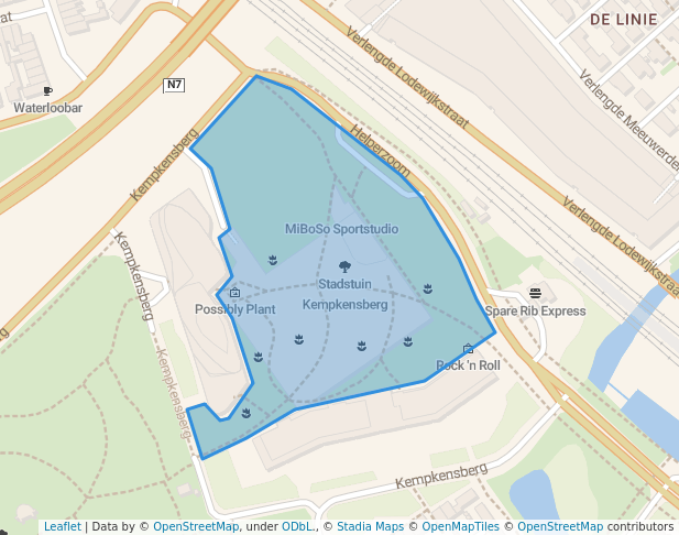 walking in Stadstuin Kempkensberg map in Groningen