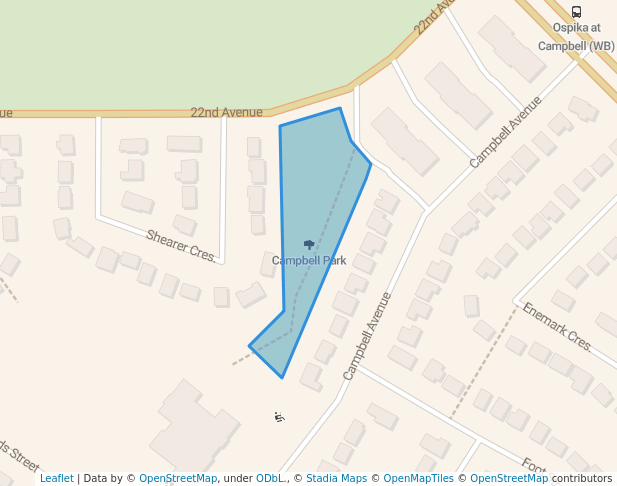 walking in Campbell Park map in Prince George