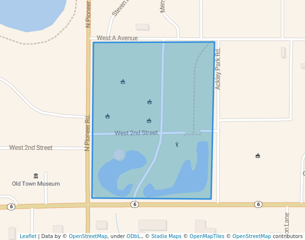 walking in Ackley Park map in Elk City