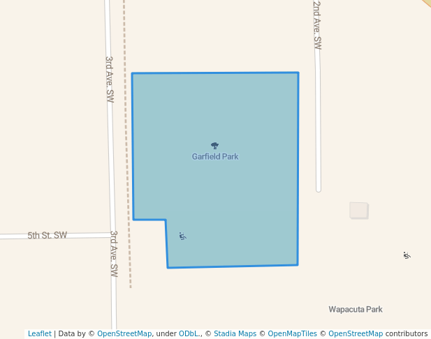 walking in Garfield Park map in Faribault