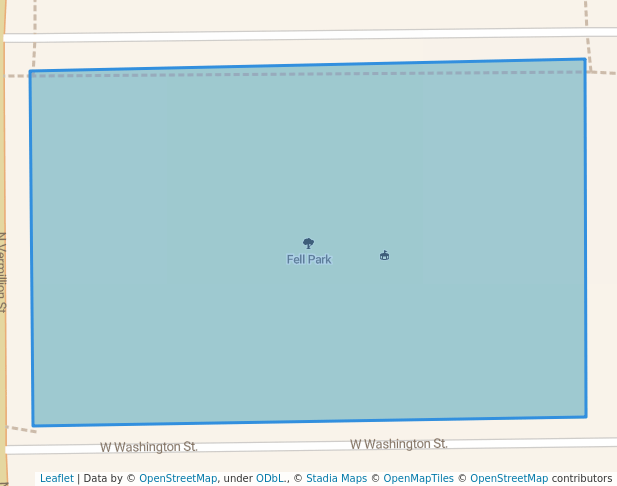 walking in Fell Park map in Pontiac