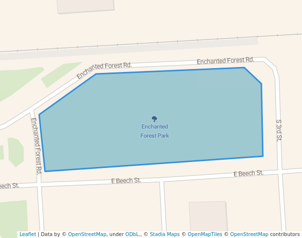 walking in Enchanted Forest Park map in Lamar