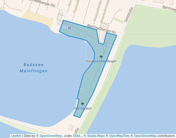 walking in Badesee Mainflingen map in Mainhausen