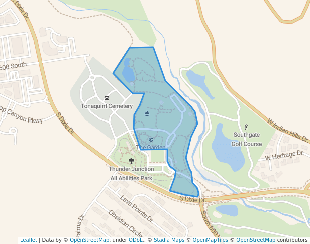 walking in Tonaquint Park map in St. George