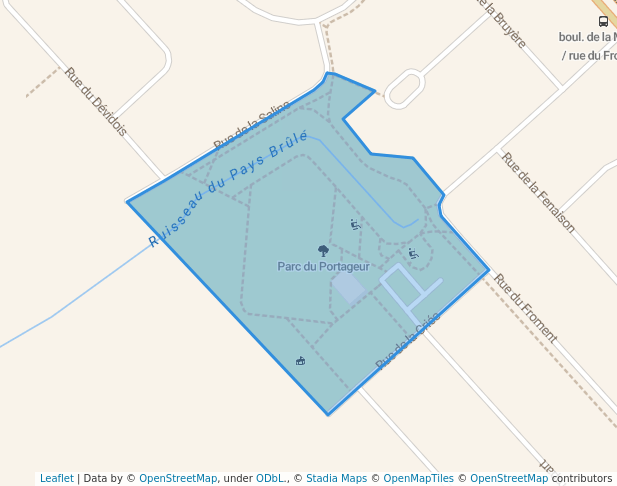 walking in Parc du Portageur map in Varennes