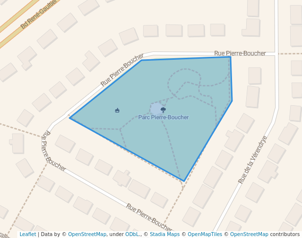 walking in Parc Pierre-Boucher map in Varennes