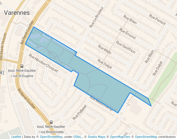 walking in Parc Prévert map in Varennes