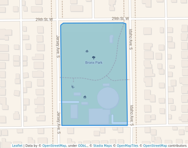 walking in Bronx Park map in St. Louis Park