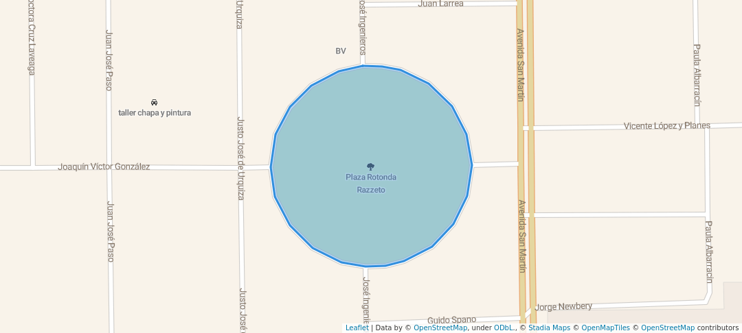 walking in Plaza Rotonda Razzeto map in Adelia María