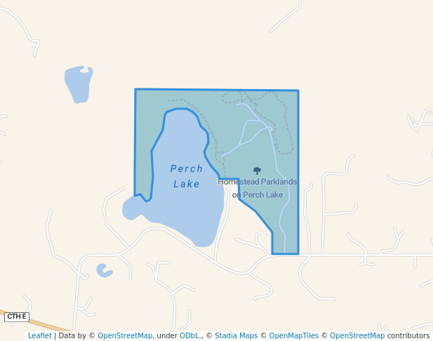 walking in Homestead Parklands on Perch Lake map in Hudson