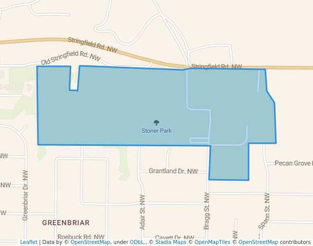 walking in Stoner Park map in Huntsville