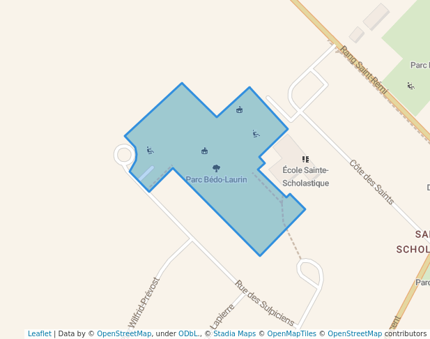 walking in Parc Bédo-Laurin map in Mirabel