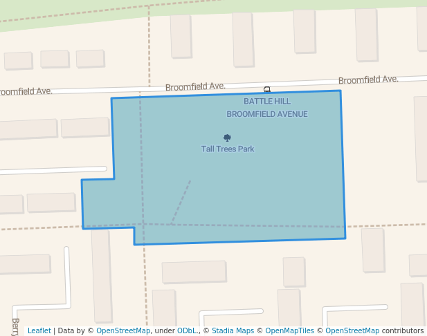 walking in Tall Trees Park map in Wallsend