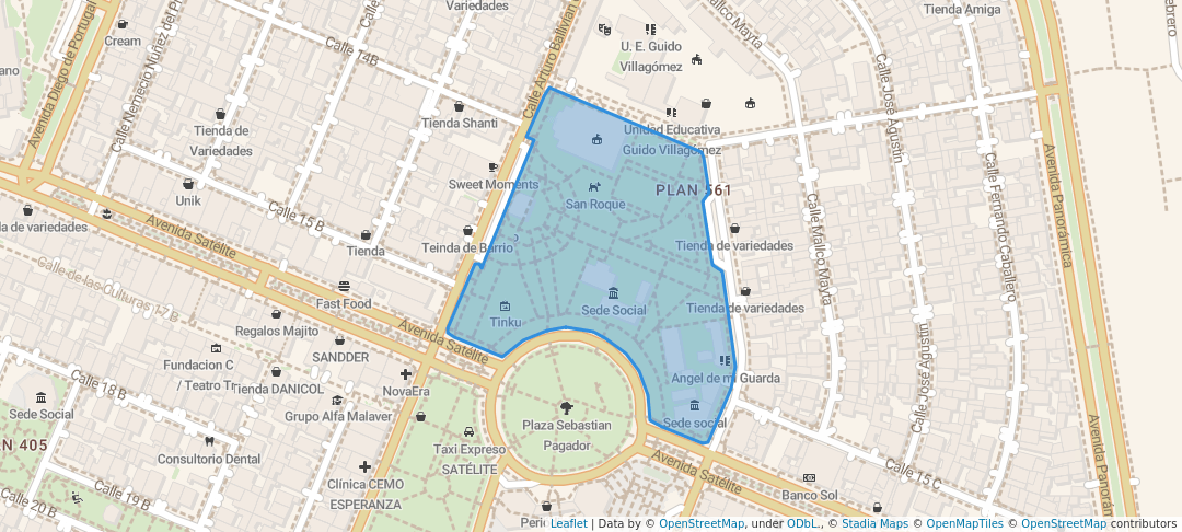 walking in Plaza 10 de Noviembre map in El Alto