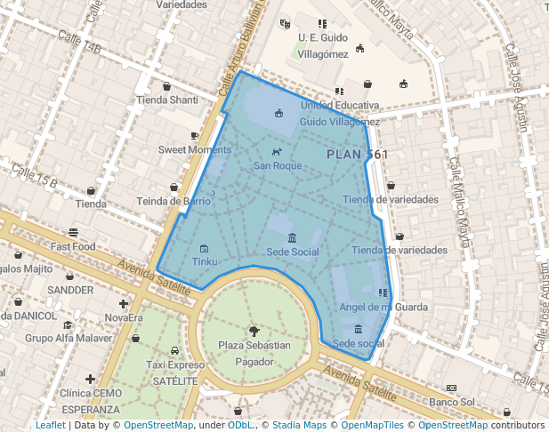 walking in Plaza 10 de Noviembre map in El Alto