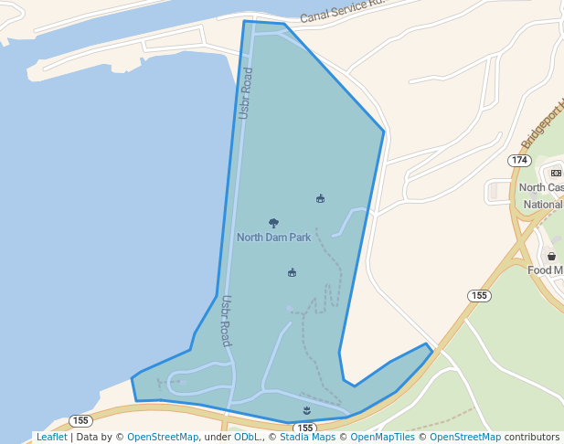 walking in North Dam Park map in Grand Coulee