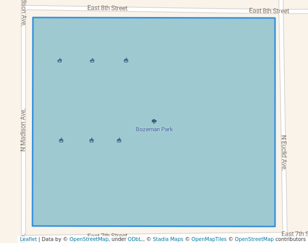 walking in Bozeman Park map in El Dorado