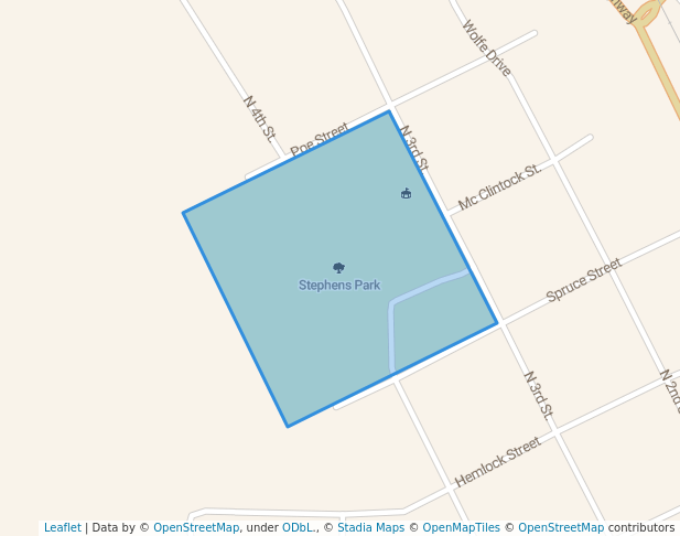 walking in Stephens Park map in McGehee