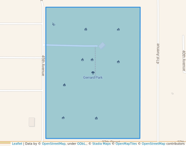 walking in Gerrard Park map in Columbus