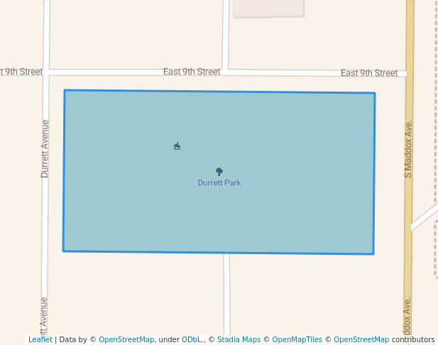 walking in Durrett Park map in Dumas