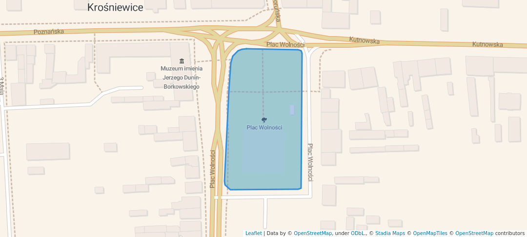 walking in Plac Wolności map in Krośniewice