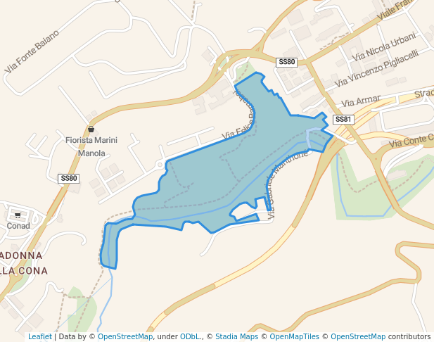 walking in Parco Fluviale Tordino map in Teramo