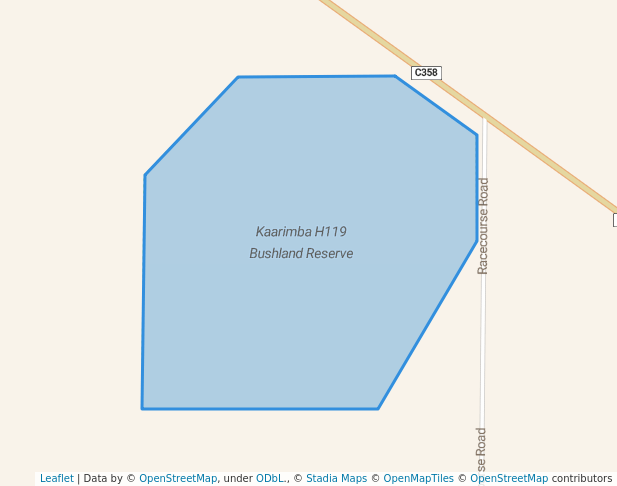 walking in Kaarimba H119 Bushland Reserve map in Wunghnu