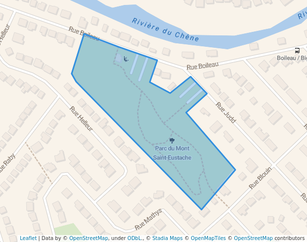 walking in Parc du Mont Saint-Eustache map in Saint-Eustache