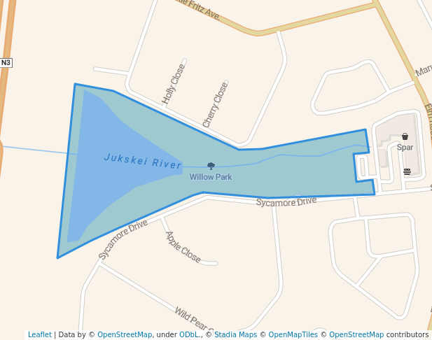 walking in Willow Park map in Edenvale