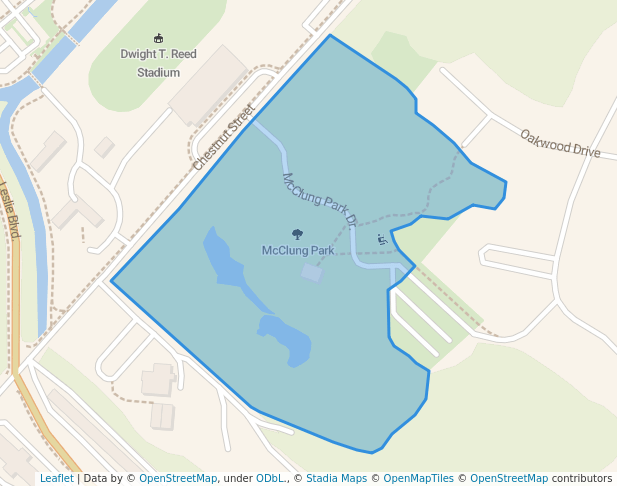 walking in McClung Park map in Jefferson City