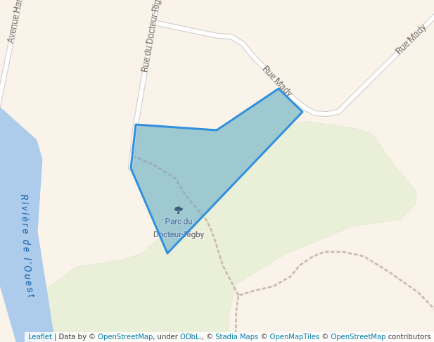 walking in Parc du Docteur-Rigby map in Lachute