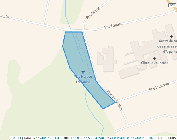 walking in Parc Horace-Lamarche map in Lachute