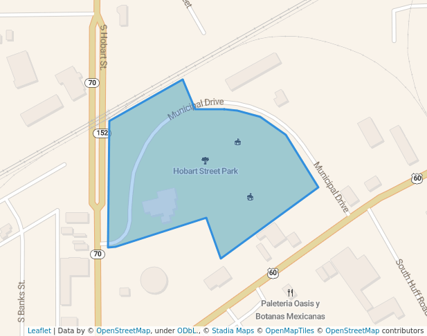 walking in Hobart Street Park map in Pampa