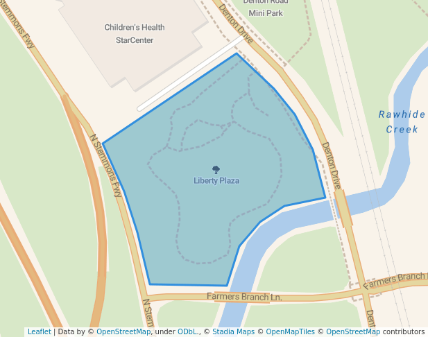 walking in Liberty Plaza map in Farmers Branch