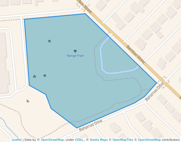 walking in Range Park map in Mesquite
