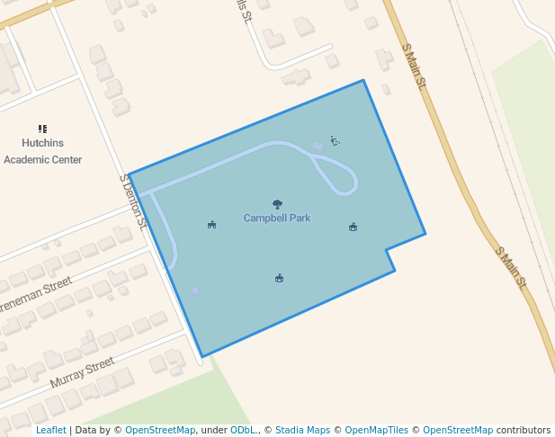 walking in Campbell Park map in Hutchins