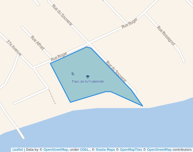 walking in Parc de la Fraternité map in Sainte-Marthe-sur-le-Lac