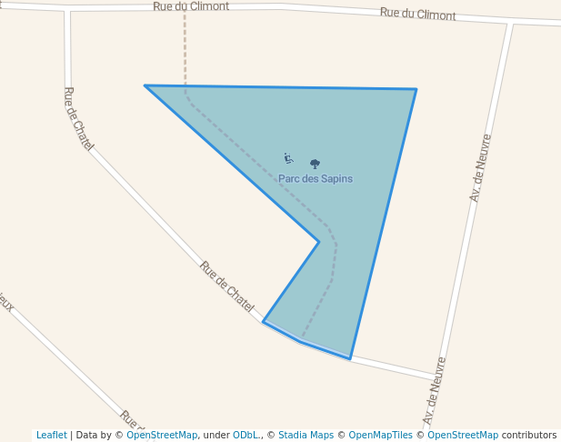 walking in Parc des Sapins map in Lorraine