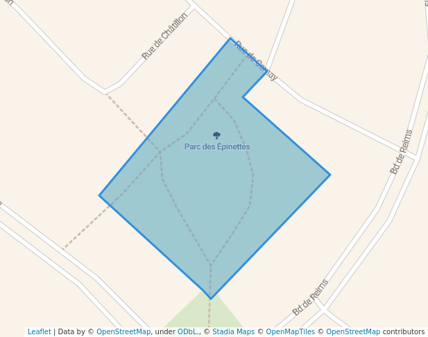 walking in Parc des Épinettes map in Lorraine