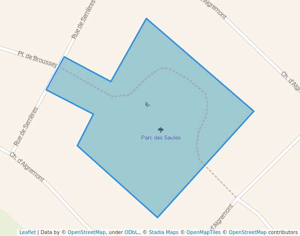 walking in Parc des Saules map in Lorraine