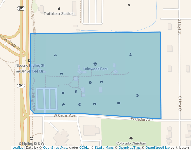 walking in Lakewood Park map in Lakewood